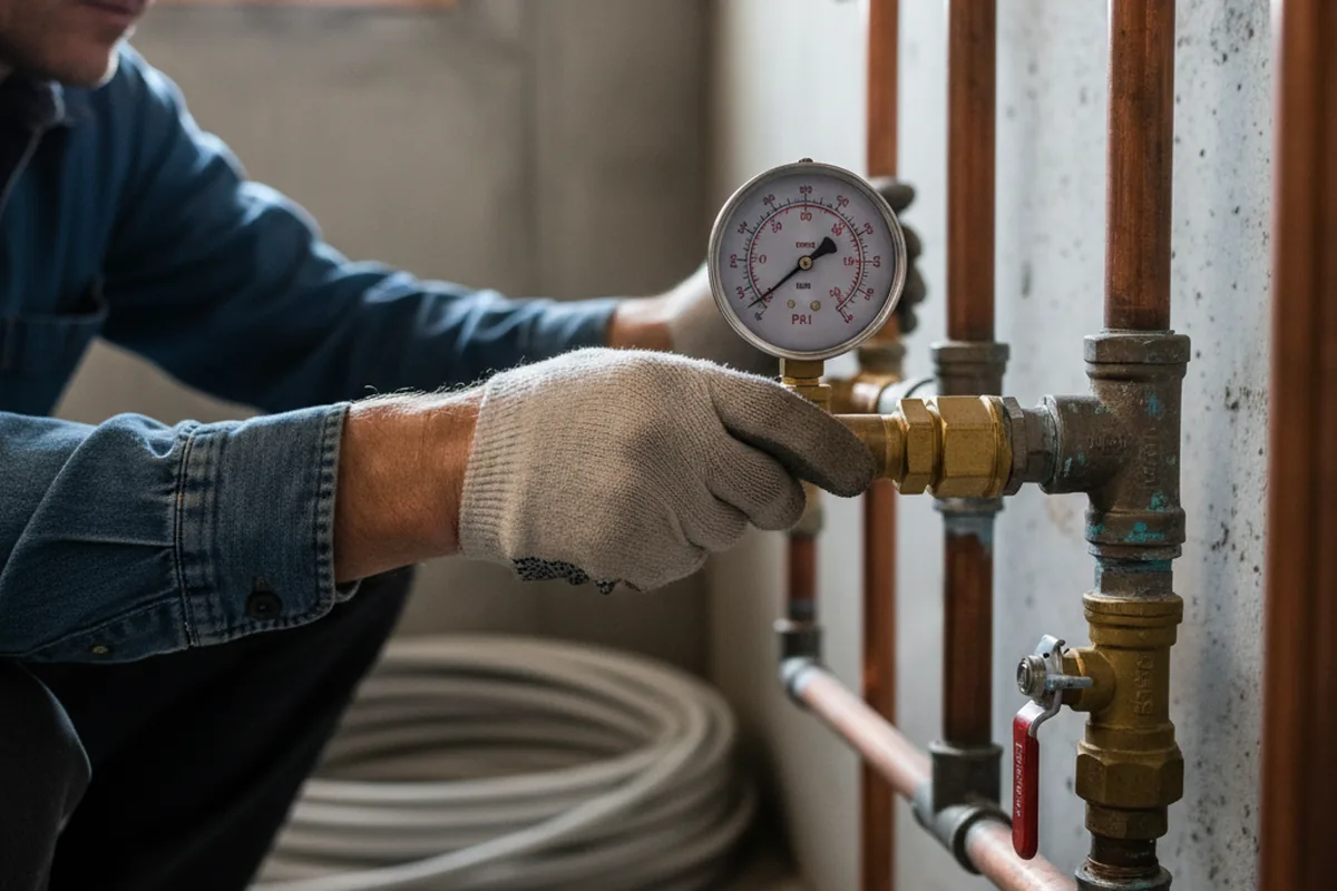 Pressure testing a repaired line during Water Line Repair in Port Orange
